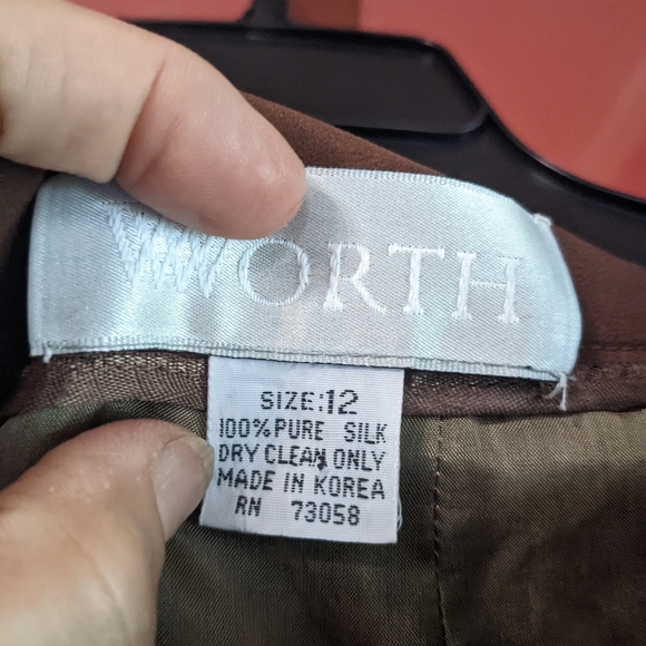 Vintage Worth scarf print silk wide leg Bermuda shorts - Picture 2 of 9